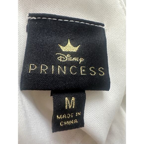 Women's( M) White Ivory Floral Hi Low Midi Ruffle V‎ Neck Disney Princess Dress - Picture 4 of 16